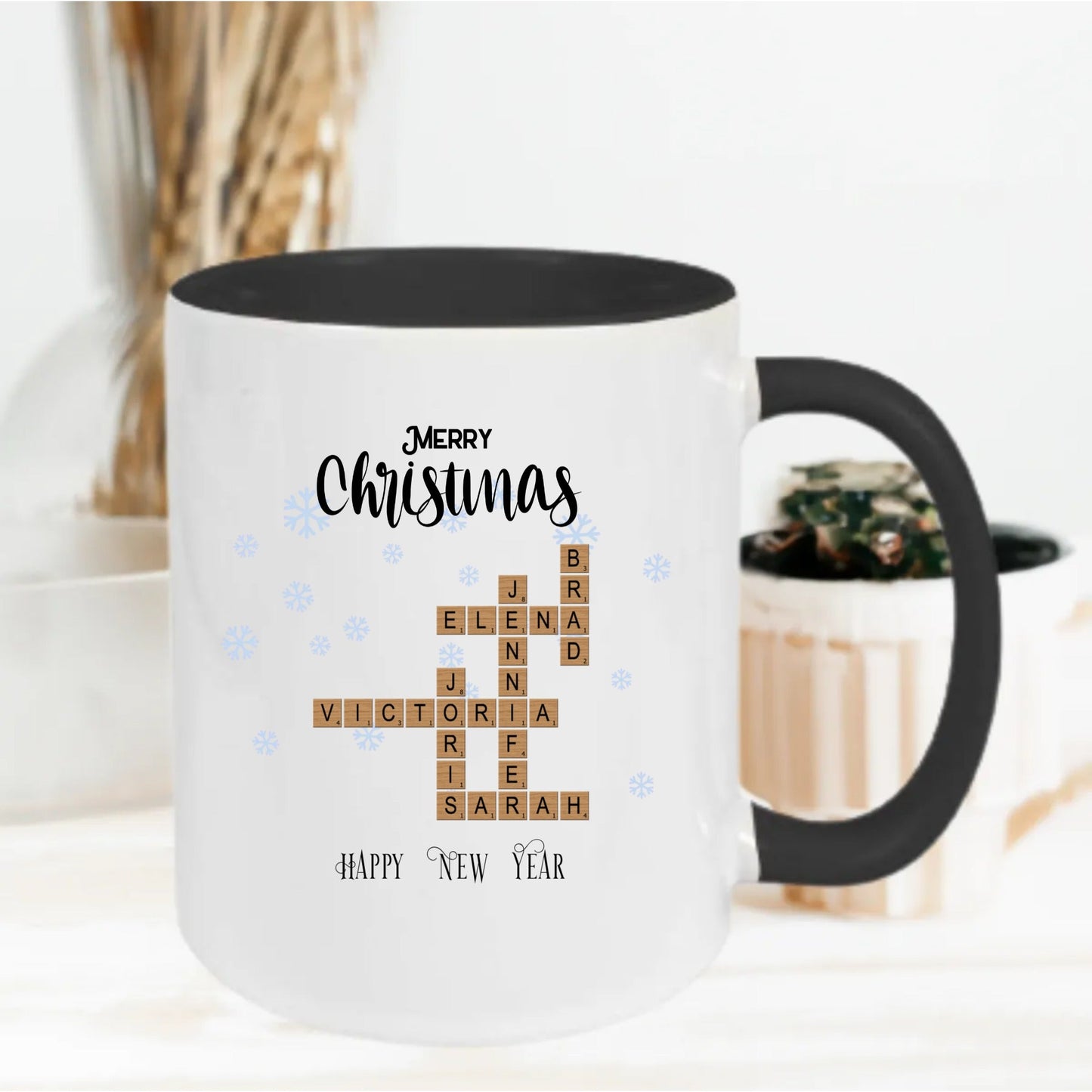 Gepersonaliseerde mok met kruiswoordraadselontwerp