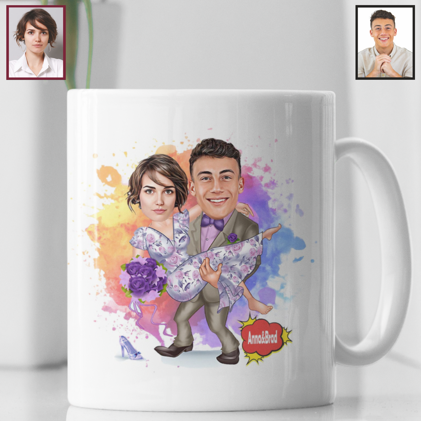 Gepersonaliseerde Verloofde Paar Bedrukte Mok Cup