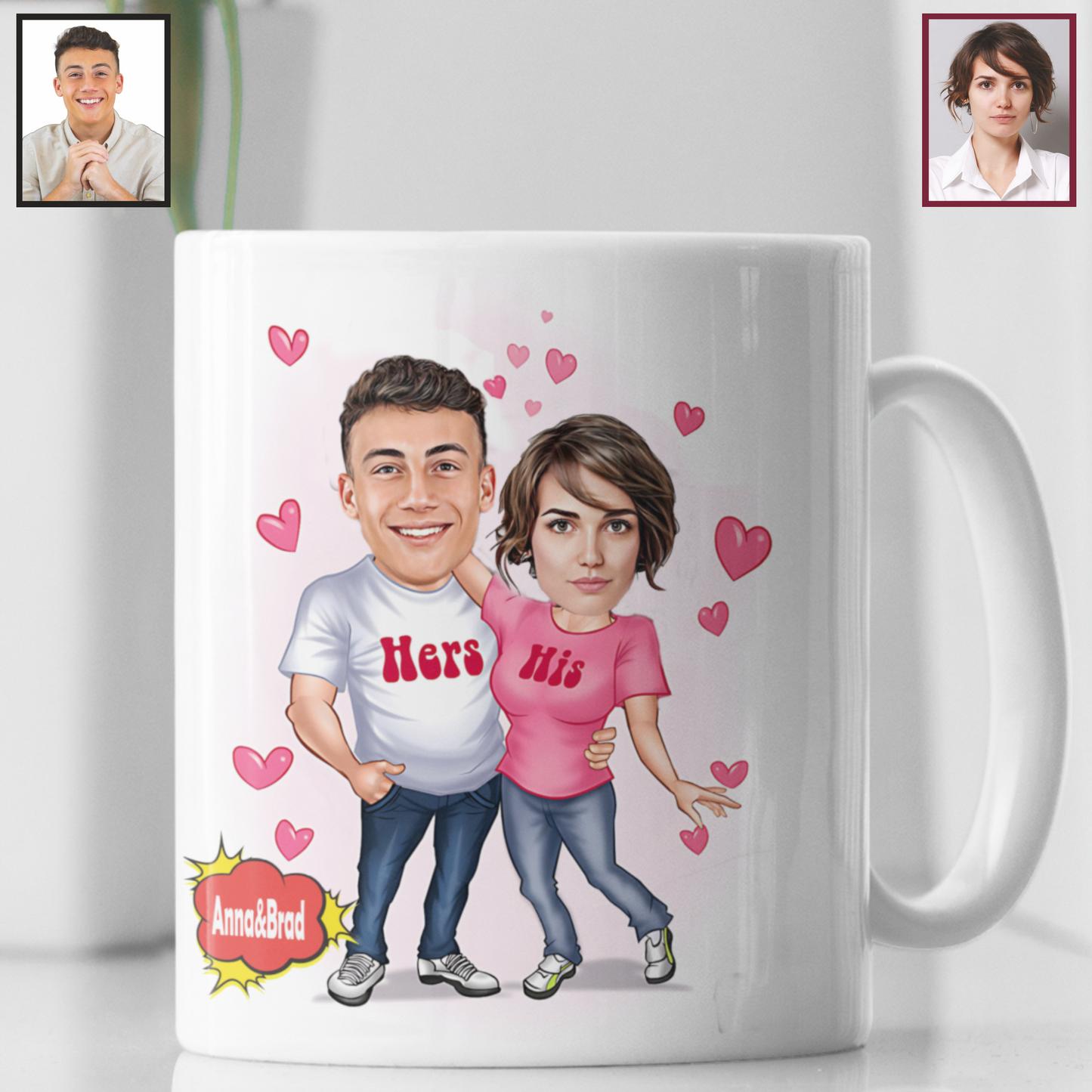 Gepersonaliseerde Valentijnsdag Bedrukte Mok