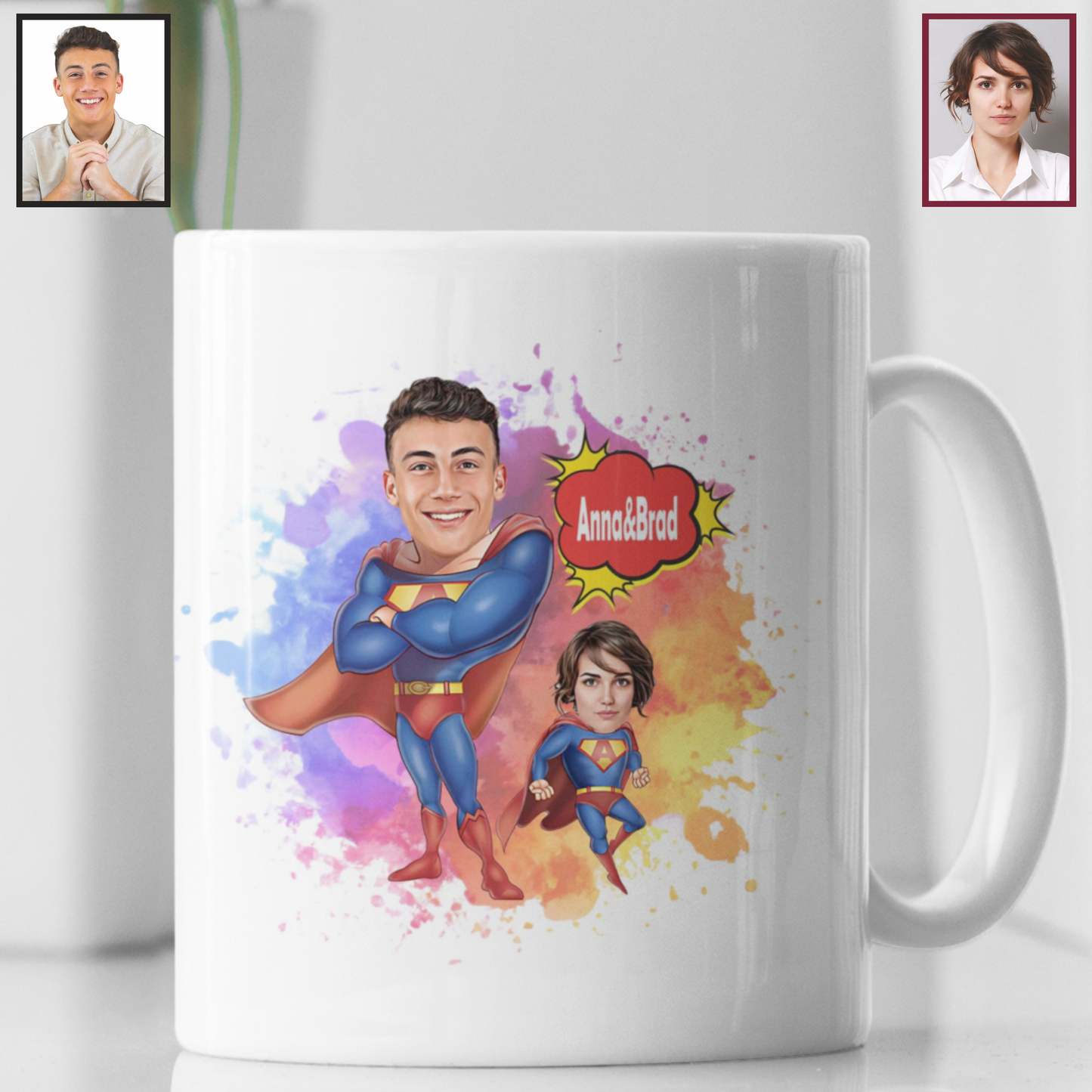 Gepersonaliseerde super paar bedrukte mok