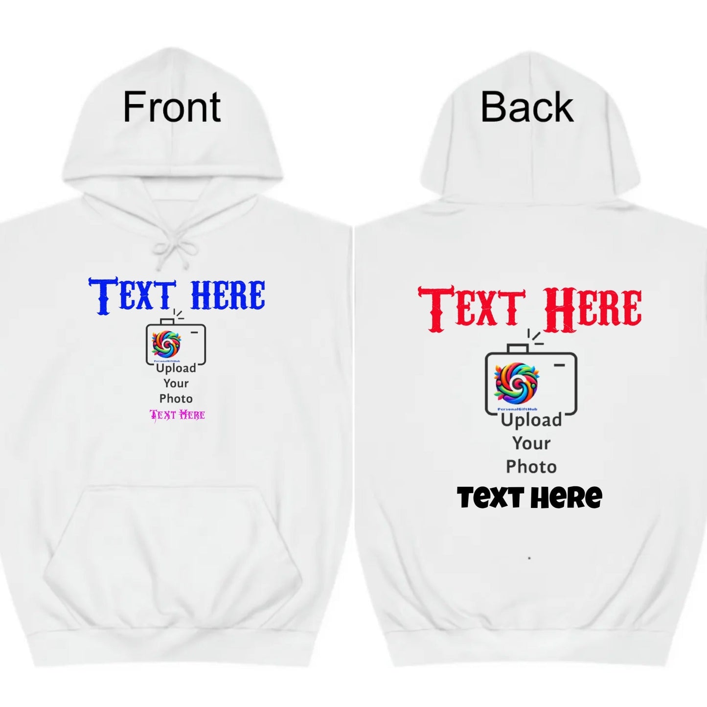 Gepersonaliseerde Unisex witte hoodie