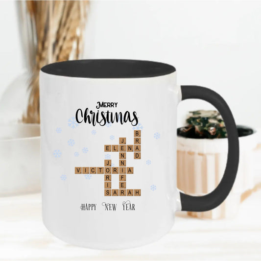 Gepersonaliseerde mok met kruiswoordraadselontwerp