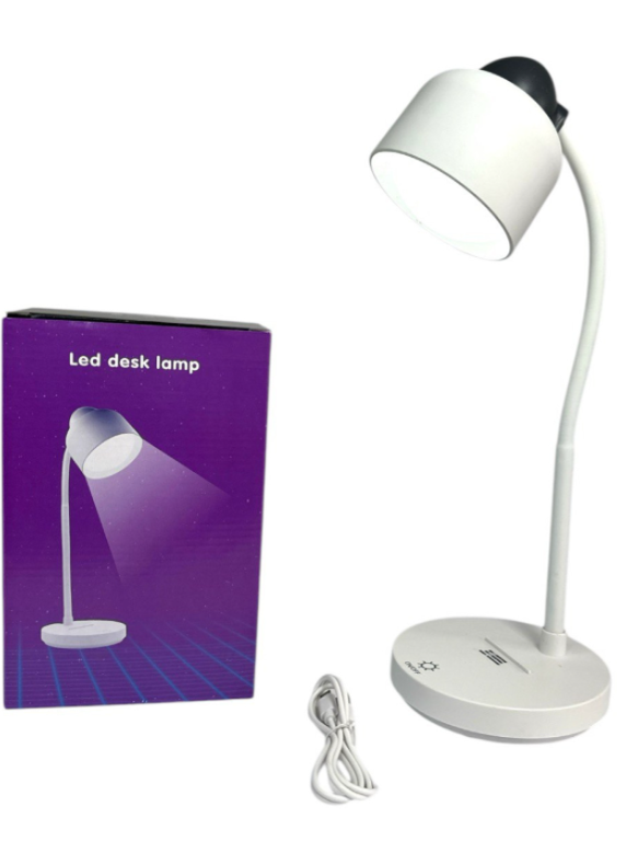 LED Bureaulamp – USB Oplaadbaar, Flexibele Arm en Aanraakgevoelige Bediening | Oogvriendelijke Moderne Tafellamp (Roze / Wit / Blauw)