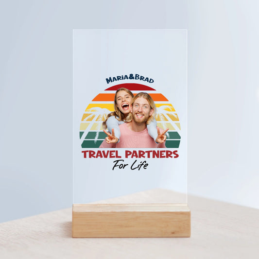 Acrylstandaard met foto en namen voor de liefde van je leven