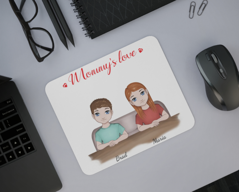 Gepersonaliseerde "mommy's love" bedrukte muismat