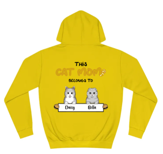 Hoodie sweater met gepersonaliseerd mama-ontwerp van kat(ten).