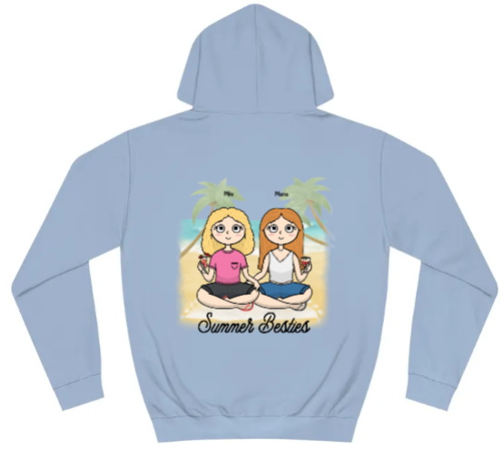 gepersonaliseerde zomervrienden ontworpen sweatshirt