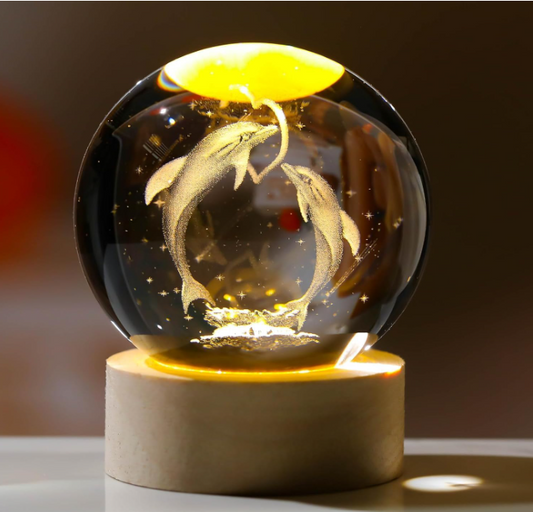 3D Dolfijn LED Kristallen Nachtlamp - Stijlvolle en Rustgevende Verlichting