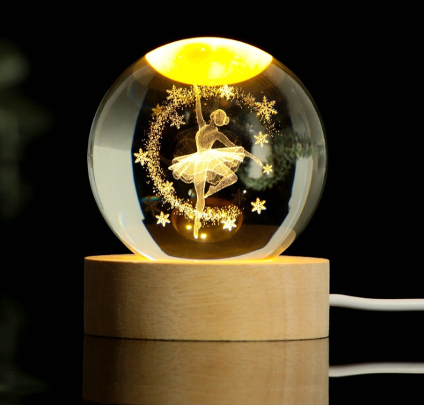 LED 3D Kristallen Ballerina Lamp – Sfeervolle Decoratie