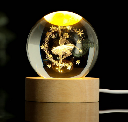 LED 3D Kristallen Ballerina Lamp – Sfeervolle Decoratie