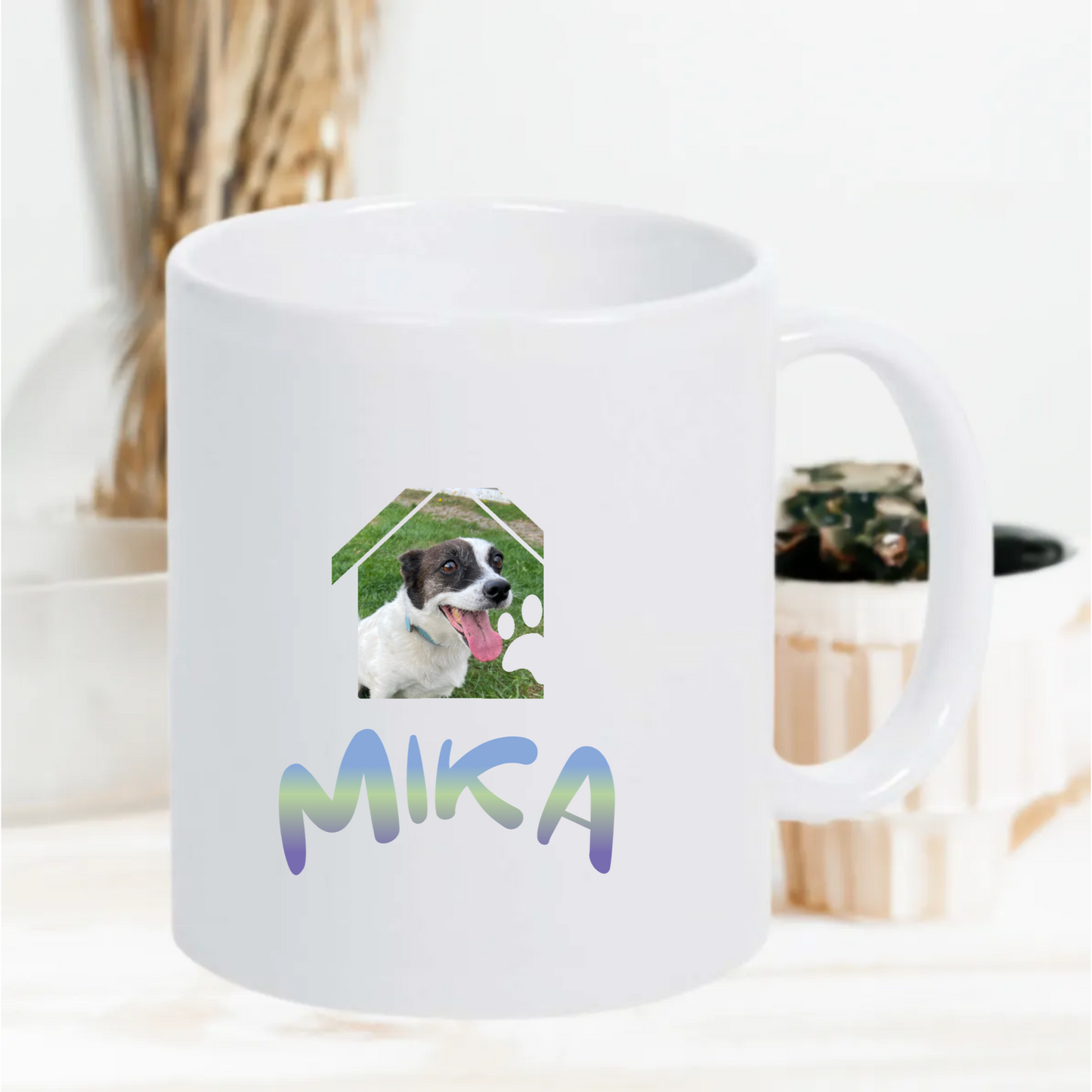 Gepersonaliseerde Hondenfoto Mok – Naam & Kleuropties