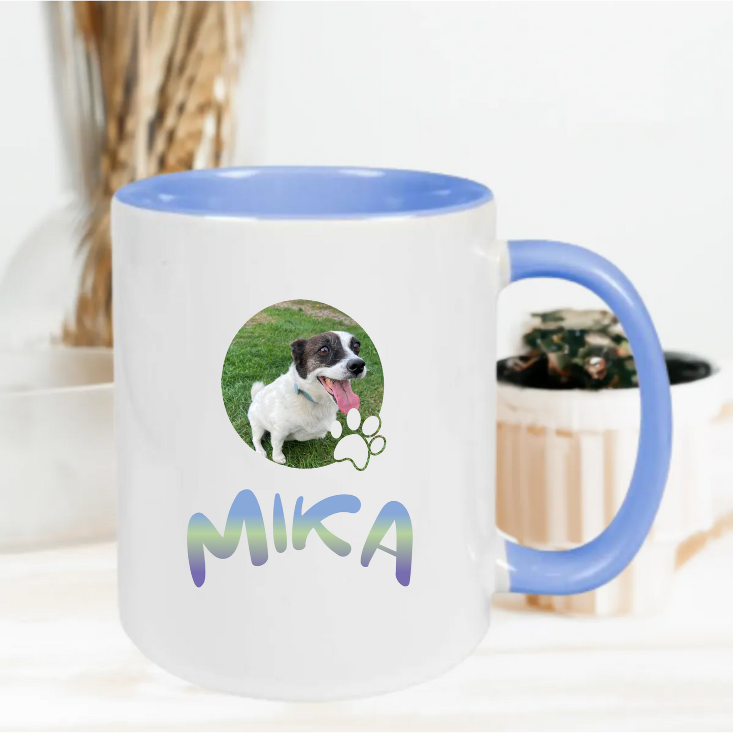 Gepersonaliseerde Hondenfoto Mok – Naam & Kleuropties