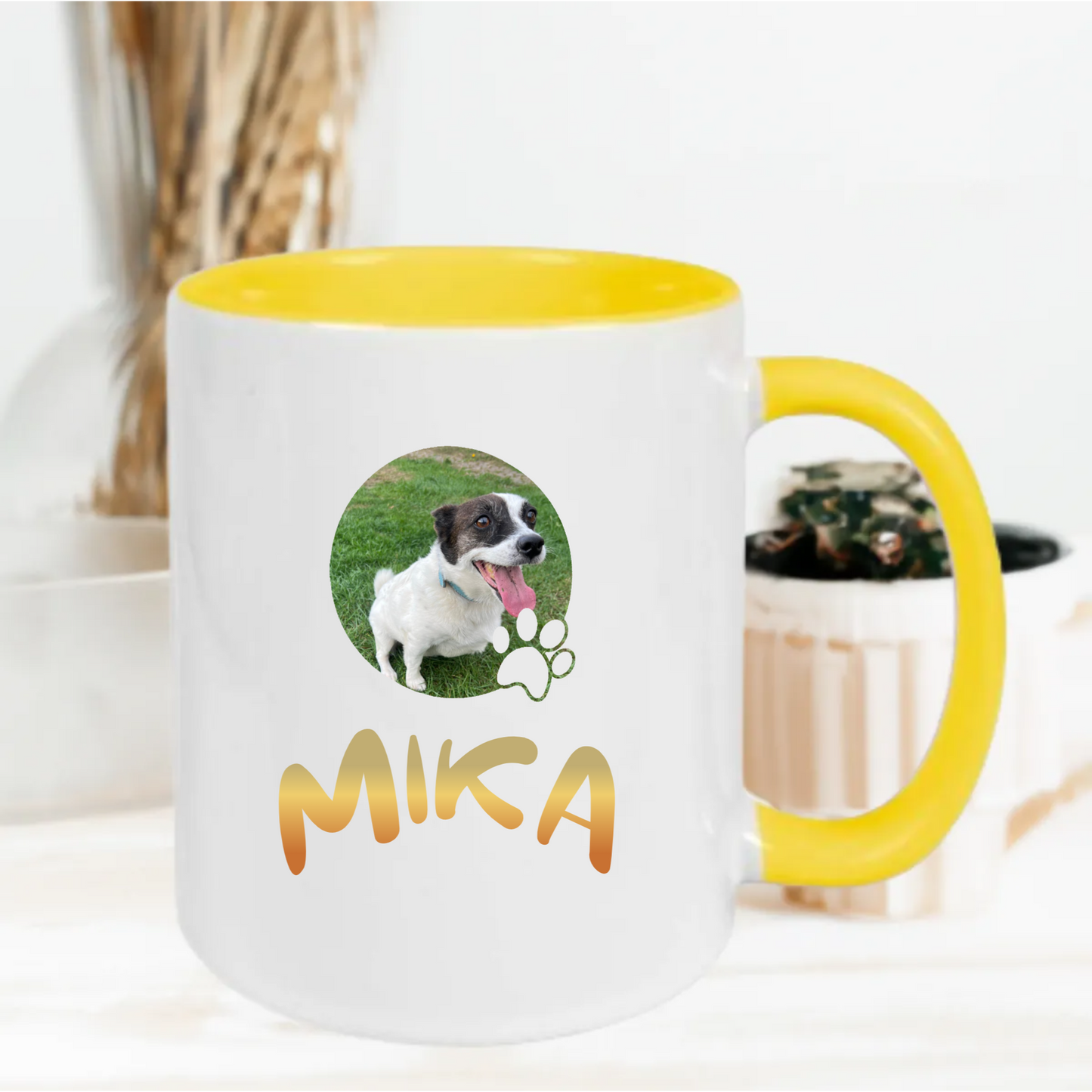 Gepersonaliseerde Hondenfoto Mok – Naam & Kleuropties