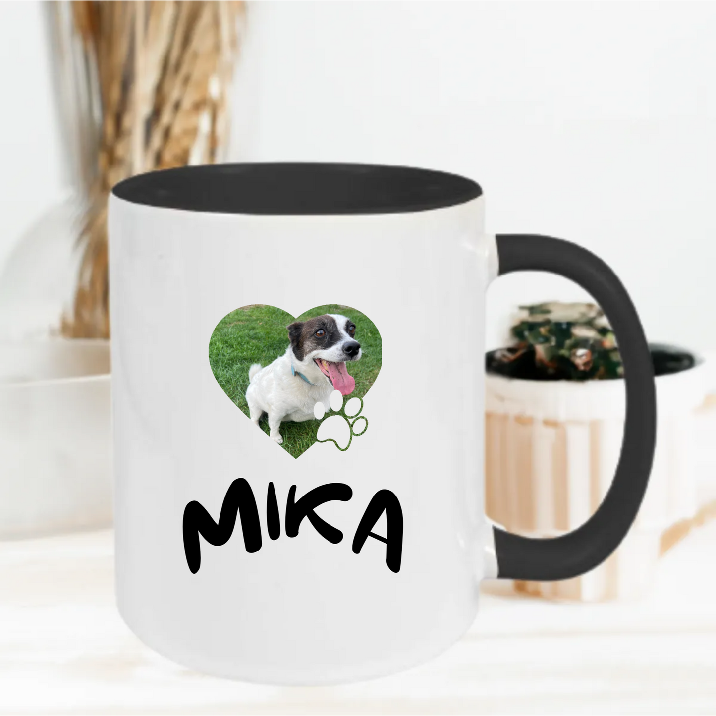 Gepersonaliseerde Hondenfoto Mok – Naam & Kleuropties
