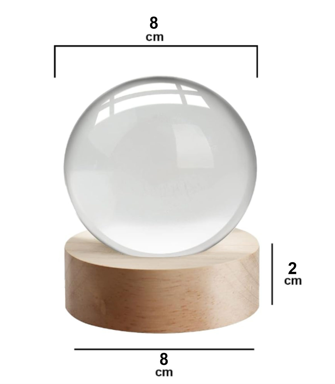 3D Kristallen Universe LED Lamp – Glas Bol met Houten Basis – Nachtlamp & Cadeau