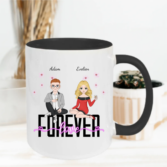 Speciaal ontworpen "Forever Love" mok voor geliefde