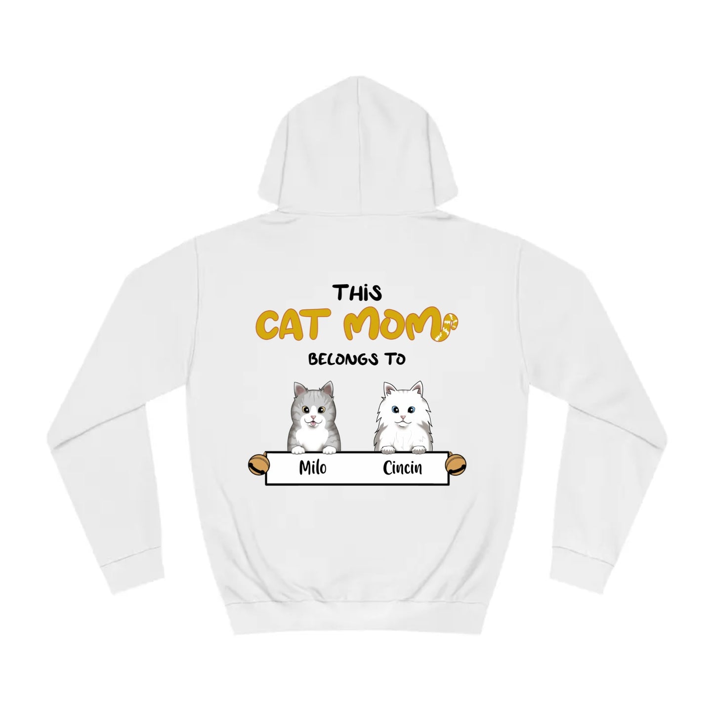 Hoodie sweater met gepersonaliseerd mama-ontwerp van kat(ten).