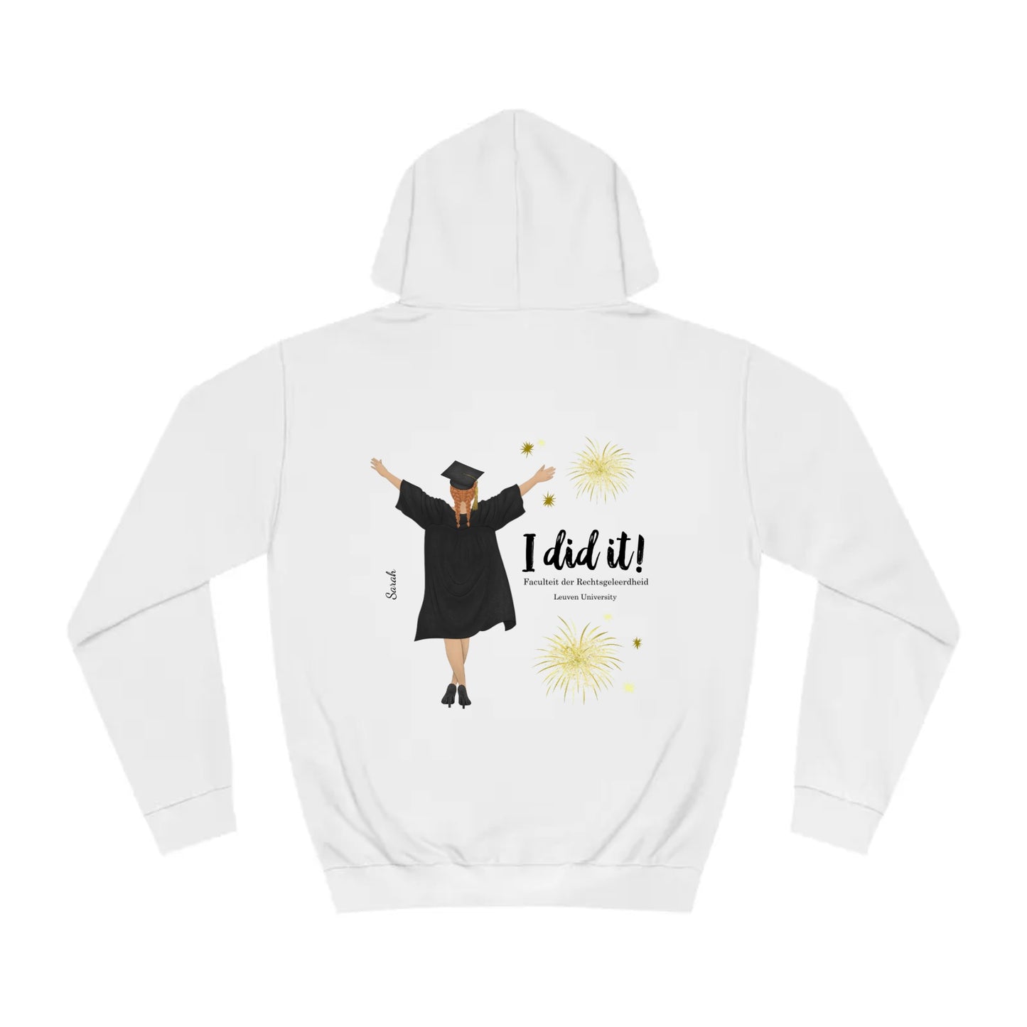 Gepersonaliseerde unisex hoodie ontworpen met afstuderen