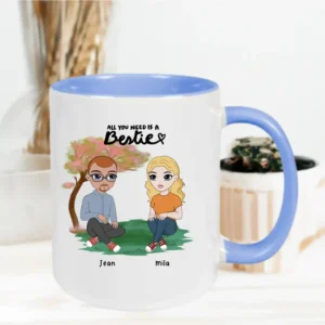 Gepersonaliseerde "All You Need Is a Bestie" ontwerp mok