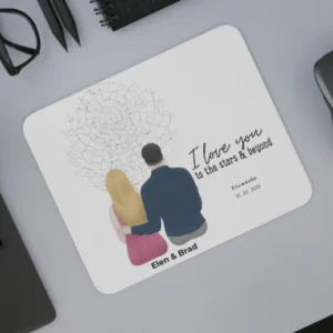 Met sterrenkaart bedrukte muismat speciaal voor geliefden