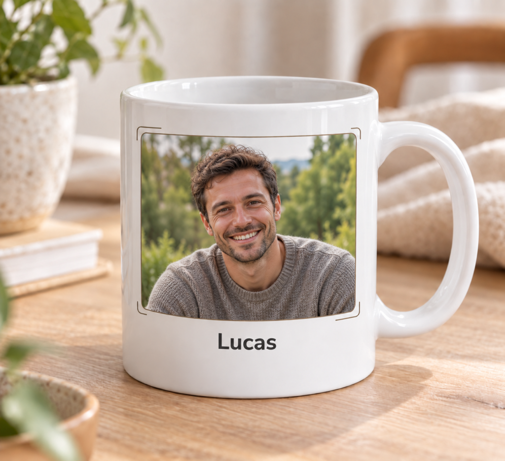 Gepersonaliseerde mok met eigen foto