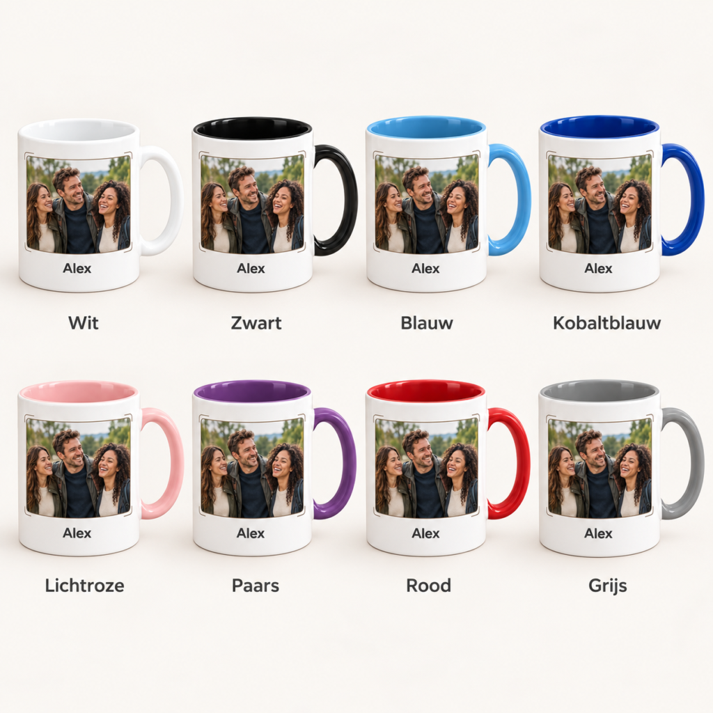 Persoonlijke mok in verschillende kleuren