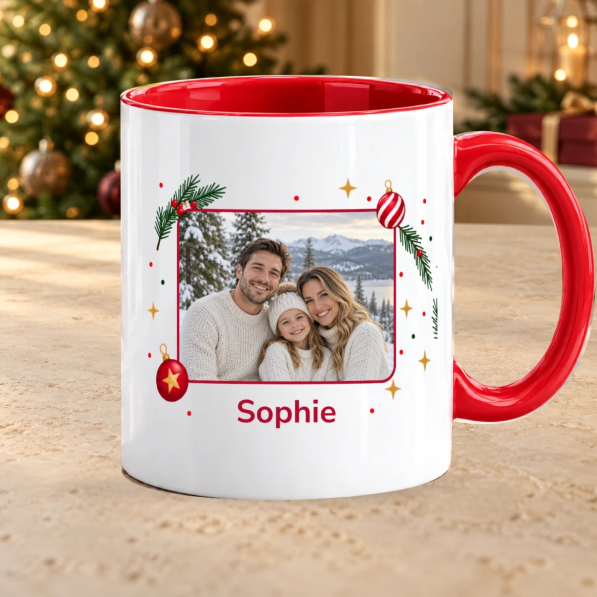 Kerst mok met foto en naam