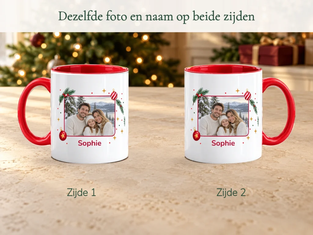 Dezelfde foto en naam op beide zijden